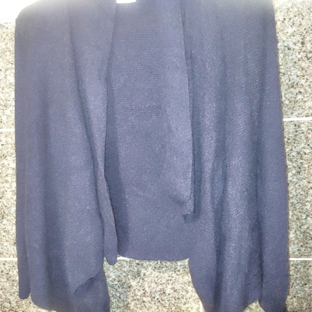 Club Monaco Blue Knit Poncho Sweater